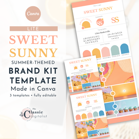 Sweet Sunny Branding Identity Kit Lite Canva Template