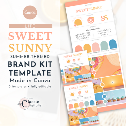 Sweet Sunny Branding Identity Kit Lite Canva Template