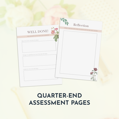 90-Day Printable Journal Planner Blush and Florals