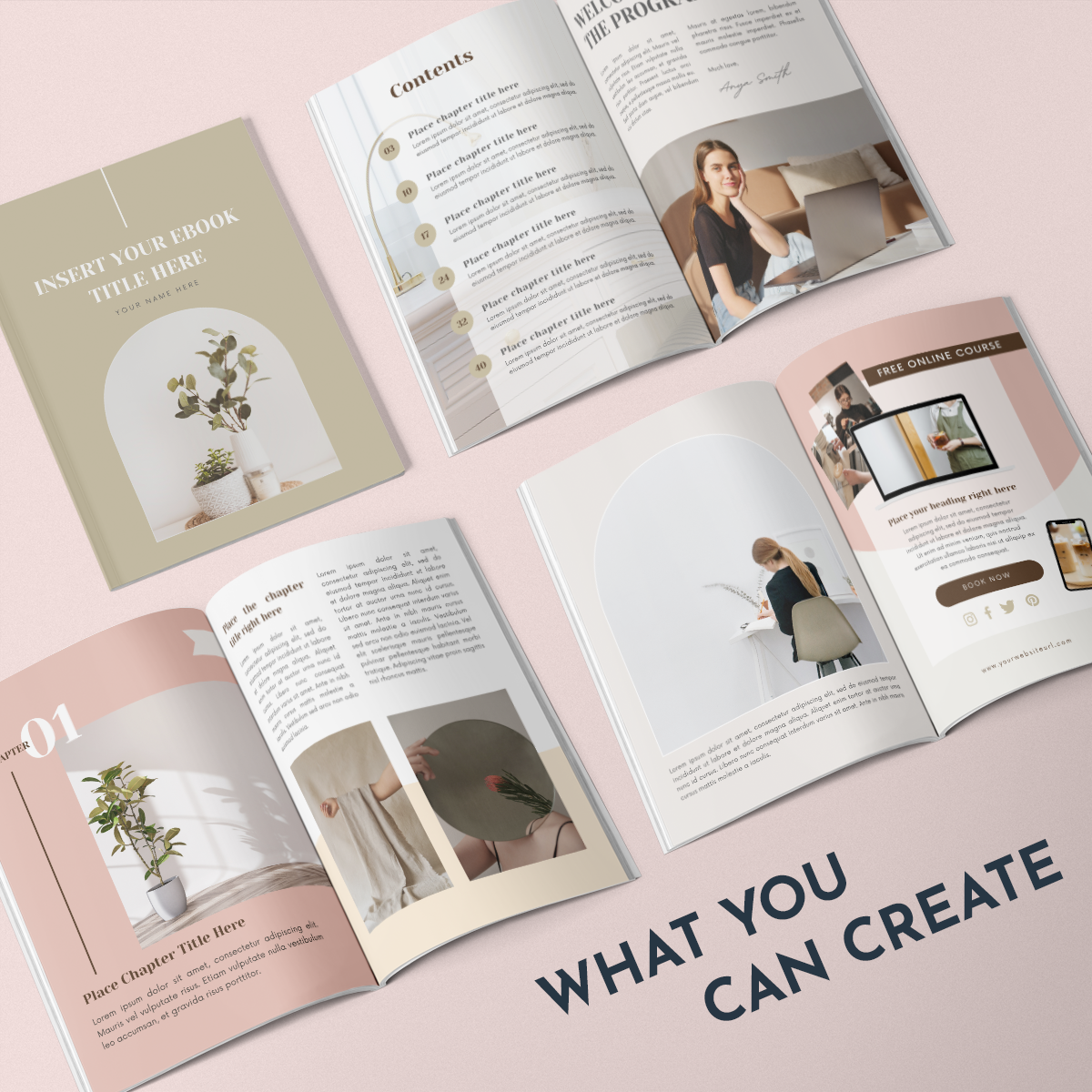 E-Book Canva Template Pink and Mocha | Berry & Mocha