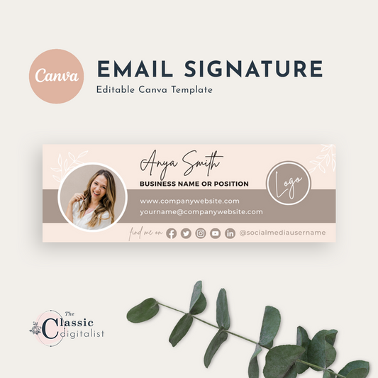 Email Signature Canva Template - Pink Latte