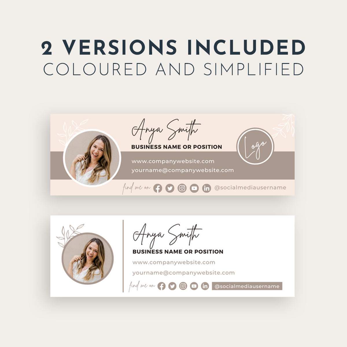 Email Signature Canva Template - Pink Latte