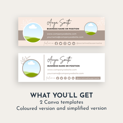 Email Signature Canva Template - Pink Latte