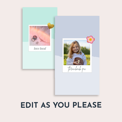 Instagram Story Editable Canva Template - Mint Blue and Gold